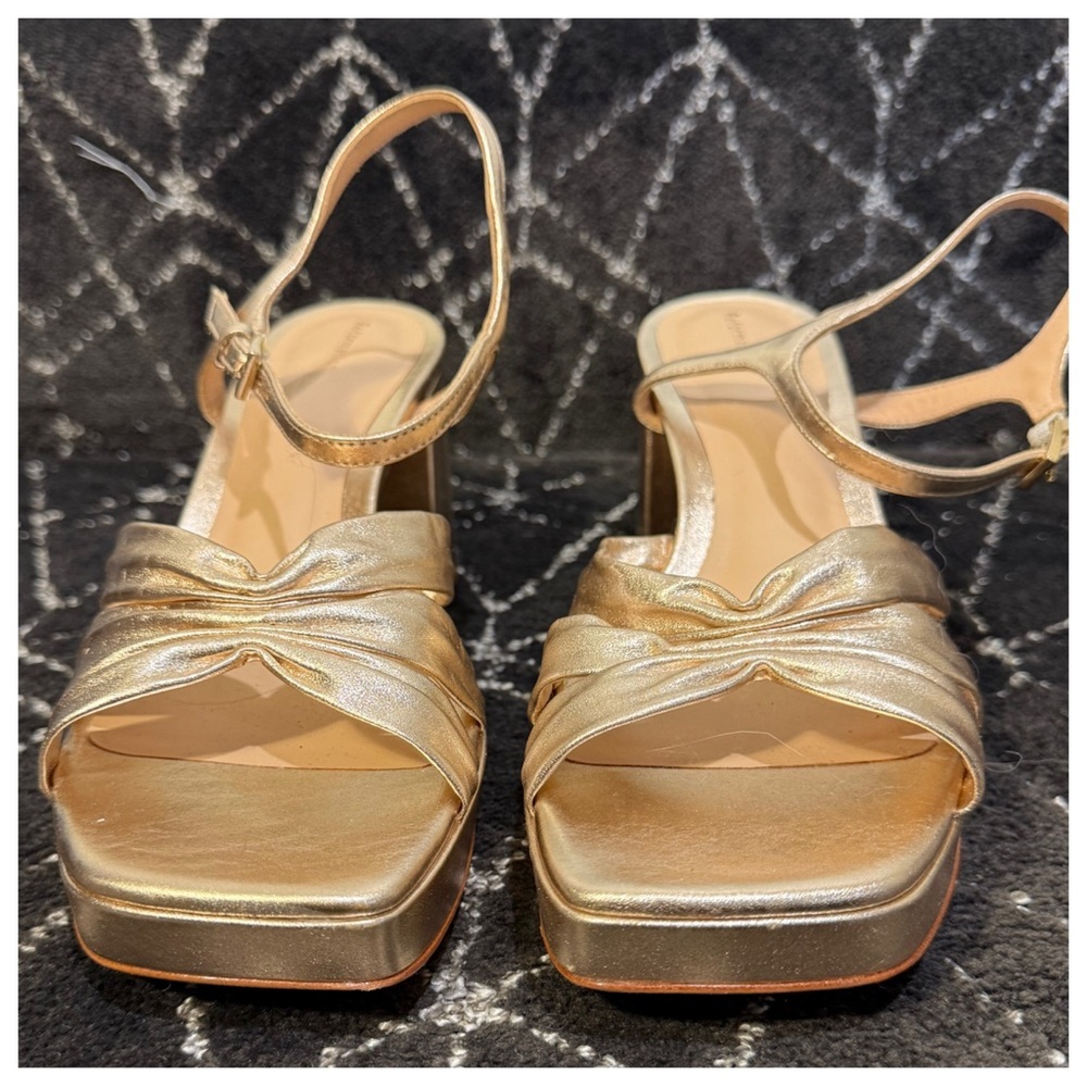 Reformation Maize Platform Heeled Sandals - gold - Picture 6 of 15